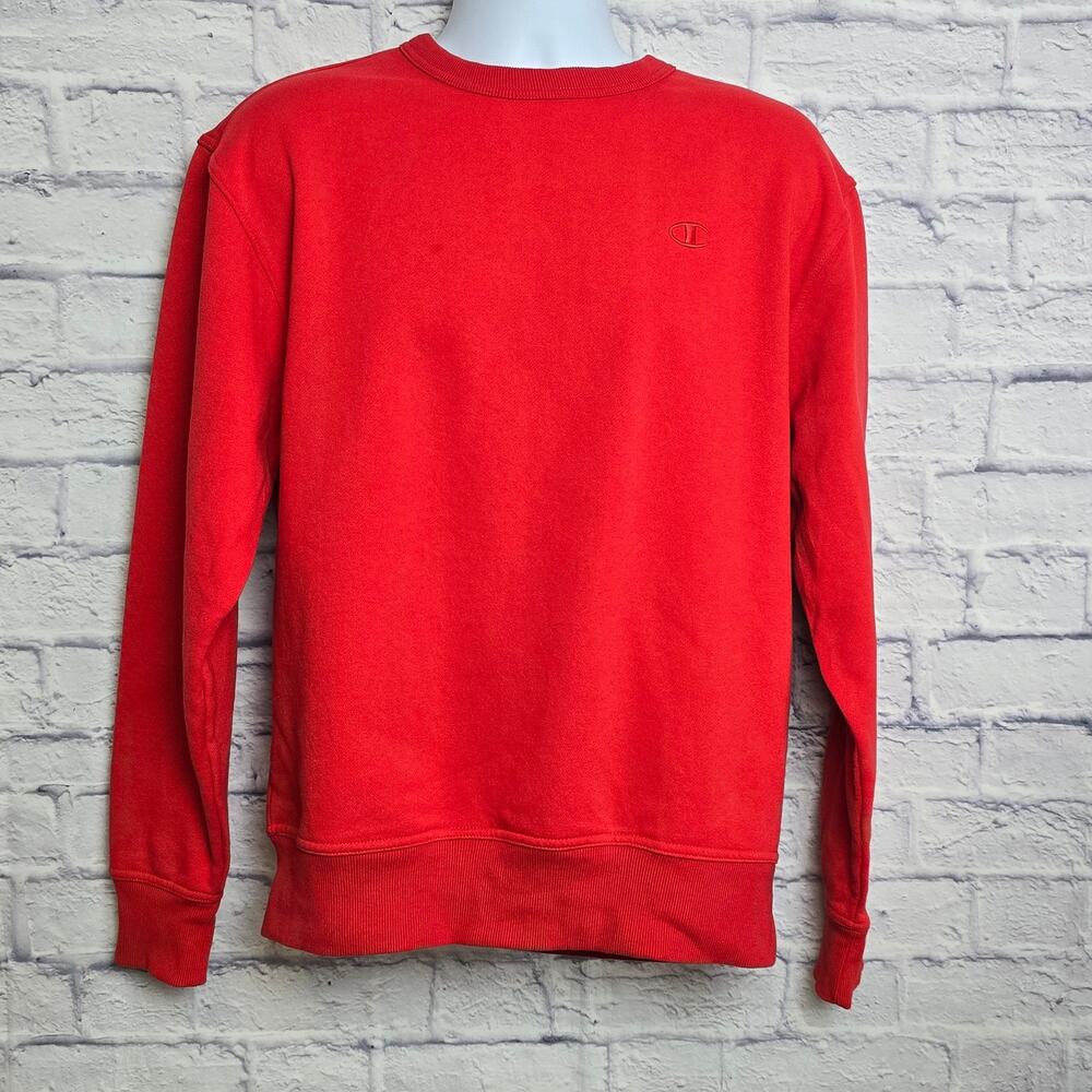 Champion Medium Red Long Sleeve Crewneck Sweatshirt